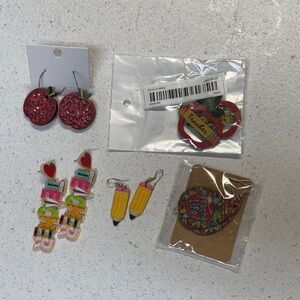 Vibrant Teacher-Themed Earrings Set